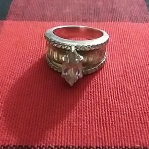 Large Marquis Cut CZ Engagement Ring 925